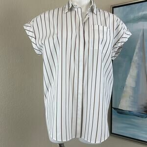 Brunello Cucinelli striped short-sleeve button-up size Large NWT